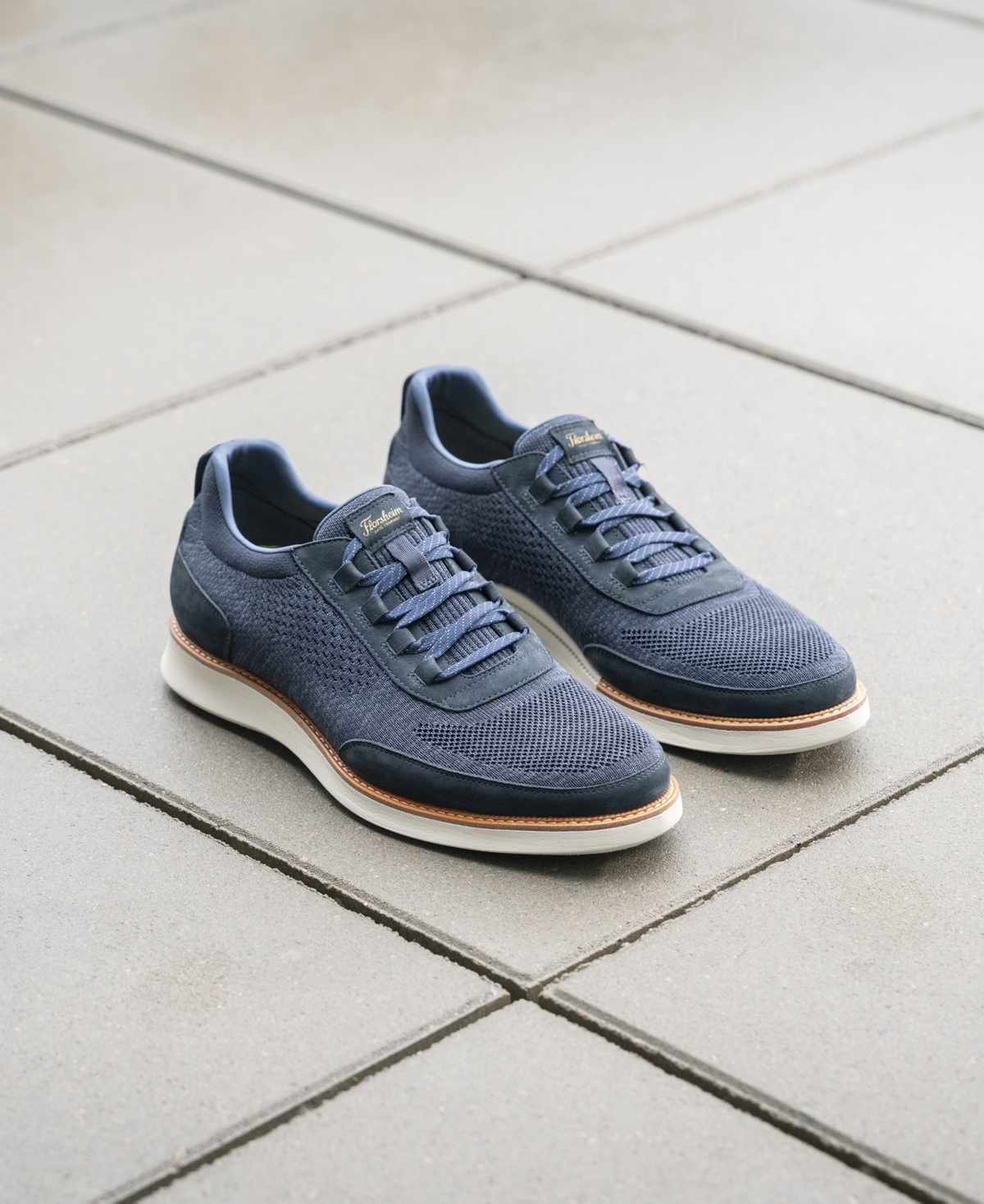 Florsheim Men's Launch Knit Elastic Lace Slip On Sneaker In Navy