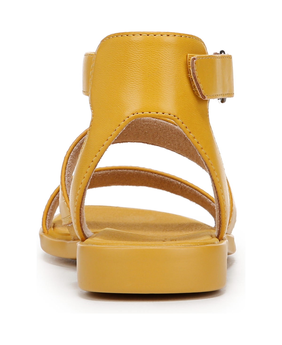 Shop Soul Naturalizer Women's Fiesta Ankle Strap Footbed Flat Sandals In Yellow Faux Leather