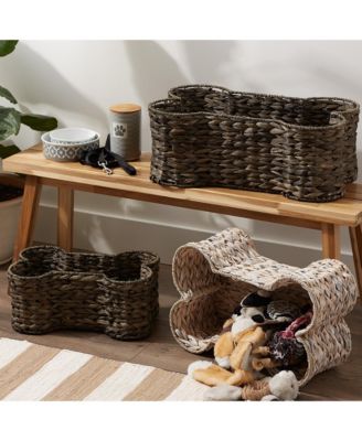 Hyacinth Bone Shape Pet Storage Basket