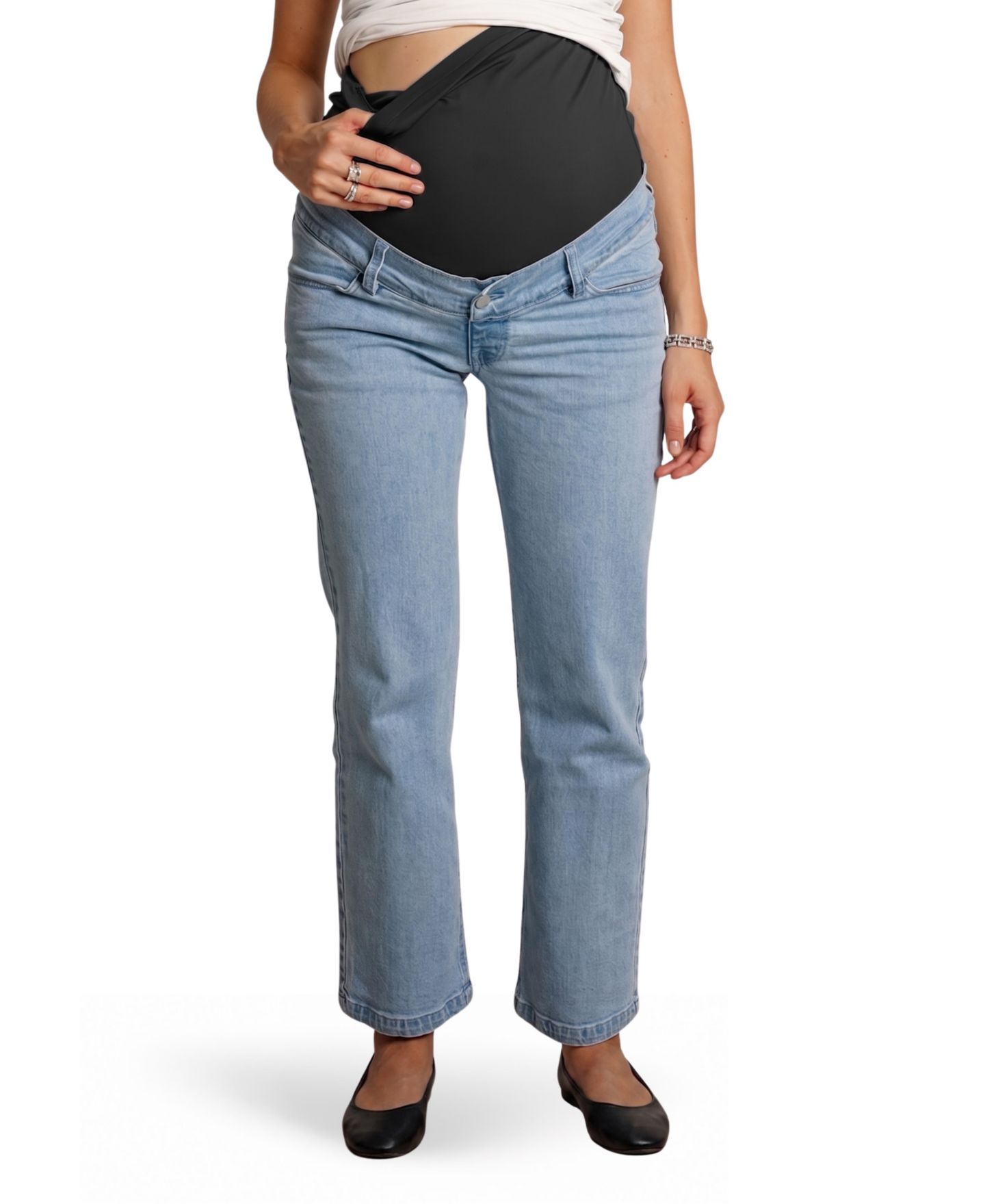 Женские джинсы NOM Maternity Hailey Straight Leg Maternity, цвет: Светлая варка — фото 1