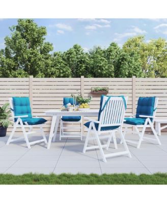 Lowback Chair Cushions 4 pcs Light Blue Oxford Fabric