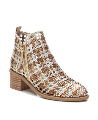 Women's Braided Booties with Side Zipper