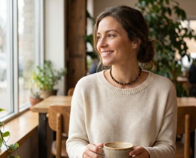 Semi-Precious Natural Stone Graduated Bead Ball Strand Necklace 16-18 Inch