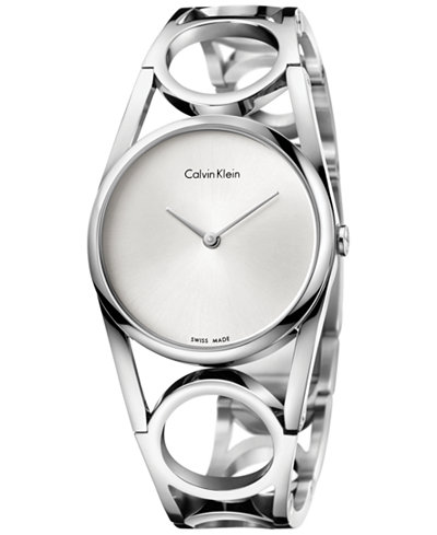 Calvin Klein Women's Swiss Round Stainless Steel Bracelet Watch 34mm K5U2S146