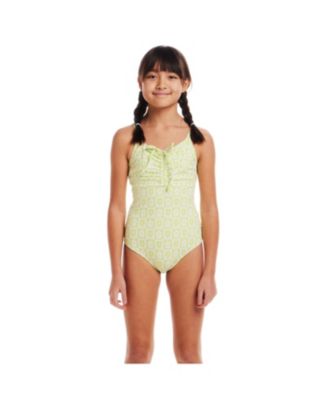 Toddler/Child Girls Floral Check Print Swimsuit