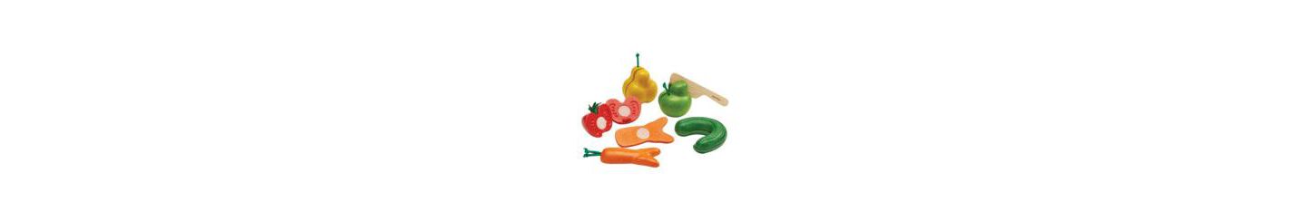 Набор PlanToys Wonky Fruits and Vegetables: 6 разрезаемых предметов, от 12 месяцев — фото 1