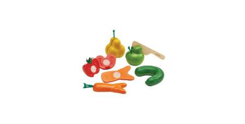 Набор PlanToys Wonky Fruits and Vegetables: 6 разрезаемых предметов, от 12 месяцев