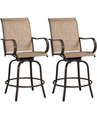 2pcs Quick-dry Patio Swivel Texteline Bistro Chairs