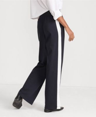 Women's Sport Knit High Rise Relaxed Straight Leg Side Stripe Pants