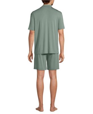 Men's Short Sleeve Cooling Knit Pajama Short Set