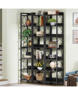 78.7 Inch Extra Tall Narrow Bookshelf, 8 Tier Bookcase for Small Spaces, Freestanding Display Shelves
