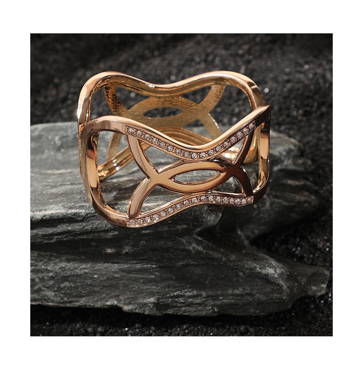 Sohi Abstract Curve Bracelet In Gold
