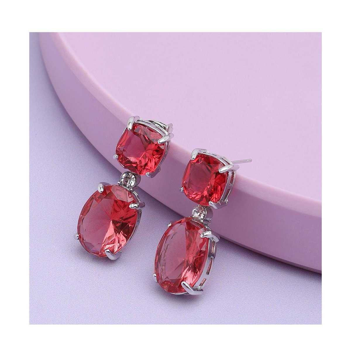 Sohi Lady Drop Earrings In Red