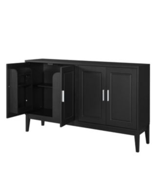 Streamdale 4-Door Sideboard Cabinet with Adjustable Shelf, Black