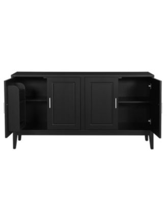 Streamdale 4-Door Sideboard Cabinet with Adjustable Shelf, Black
