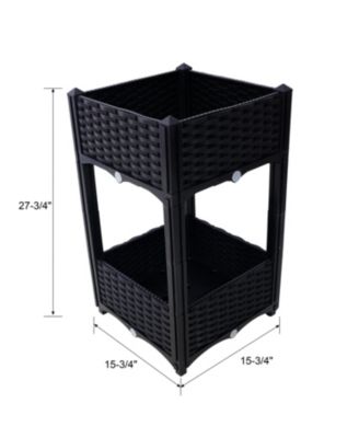 Elevated Planter Box for Outdoor Gardening (15.7"x15.7"x27.7",