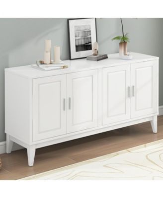 Streamdale White 4-Door Sideboard Cabinet with Adjustable Shelf