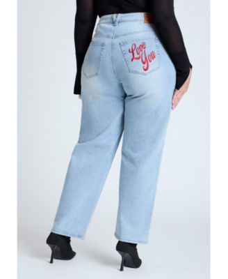 Women's Embroidered Naomi Straight Leg Jean