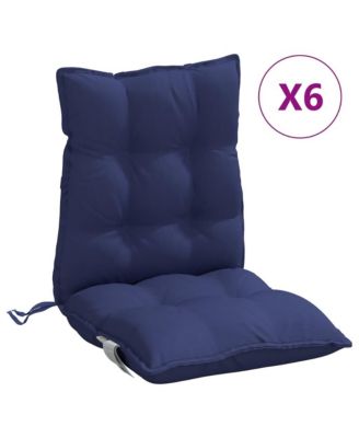 Lowback Chair Cushions 6 pcs Navy Blue Oxford Fabric
