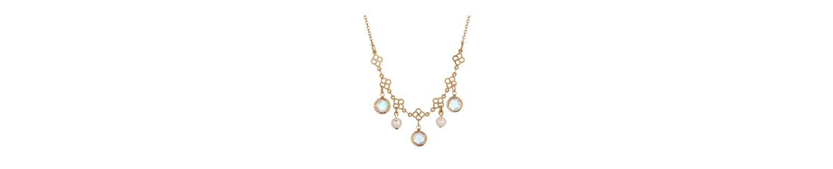 2028 Gold Tone Crystal Faux Cultivated Pearl Bib Necklace In White