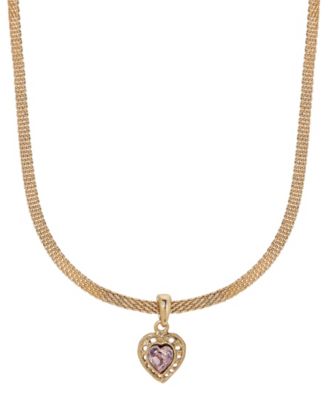 Heart Crystal Mesh Chain Necklace