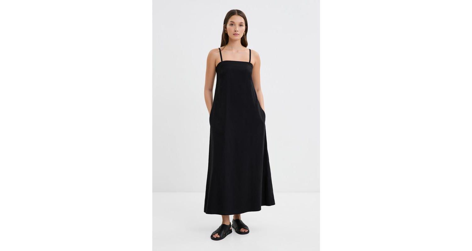 Women's Aine Linen Convertible-Strap Flowy Dress with Pockets