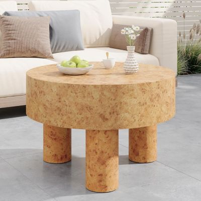 31.5-Inch Round Coffee Table for Living Room, Modern Circle Center Cocktail Tea Table