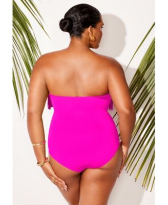 Women's Fringe Bandeau One Piece Swimsuit