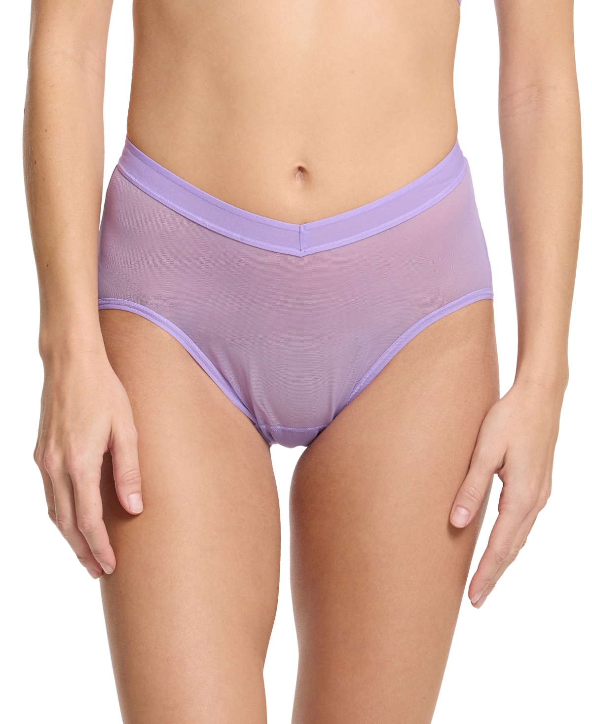 Hanky Panky Mesh High Cut French Brief In Grape Juice Purple