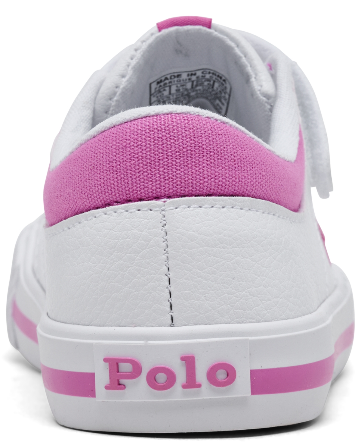Polo Ralph Lauren Toddler Girls Elmwood Fastening Strap Casual Sneakers From Finish Line In White,pink