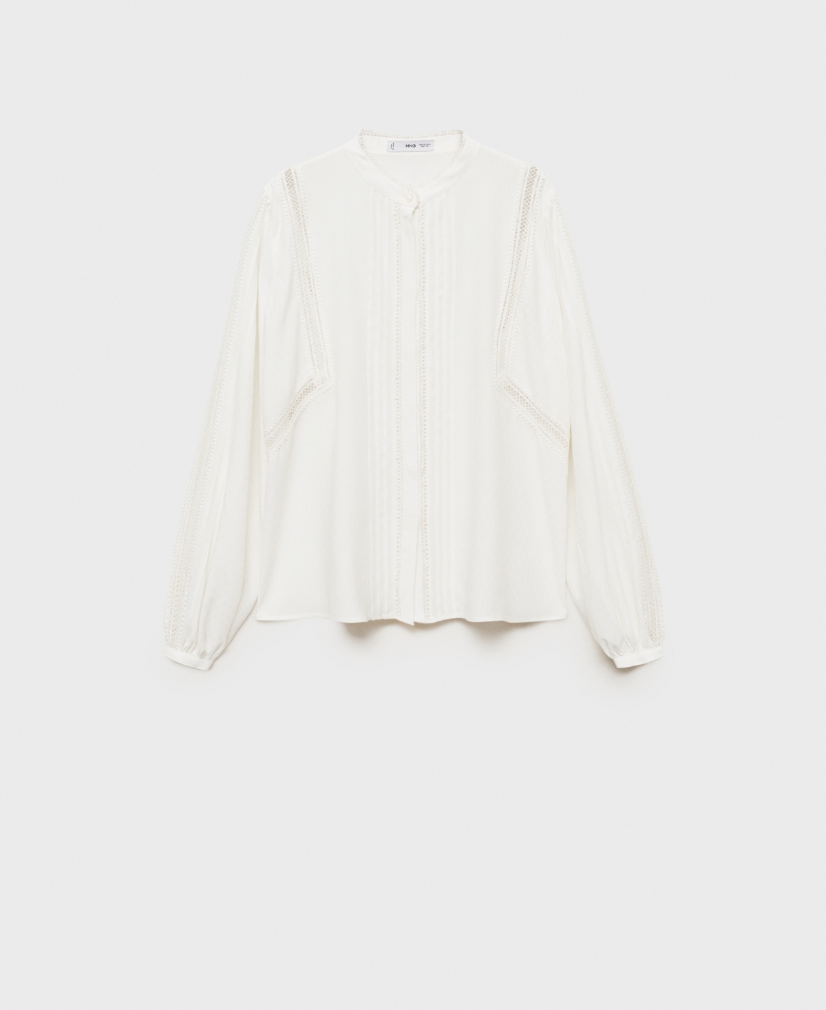 MANGO WOMEN'S OPENWORK DETAIL BLOUSE TOP 