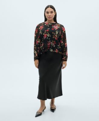 Women's Floral Ruffled Blouse Top