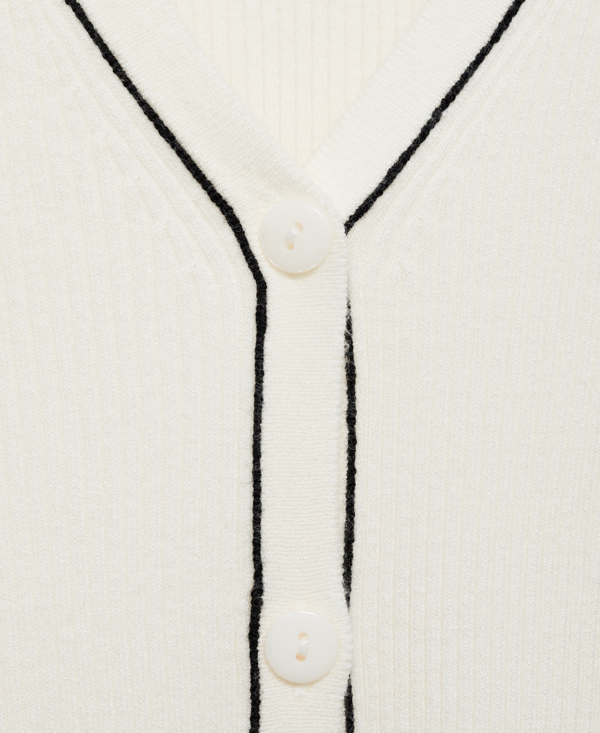Mango V-neck Cardigan In Ecru