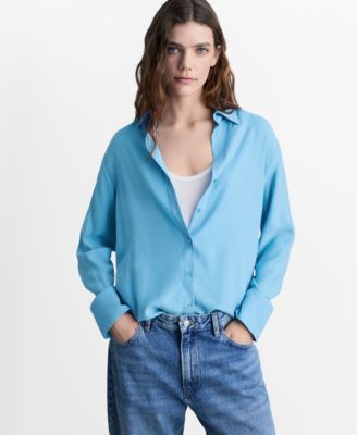 MANGO - Women's Lyocell Fluid Shirt