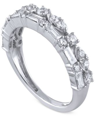Macy's - Diamond Double-Row Band Ring (3/4 ct. t.w.) in 14k White Gold
