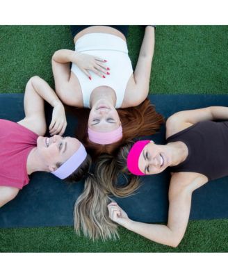 Women's Pack of Wide Training Headbands - Purple + Pink + Hot Pink