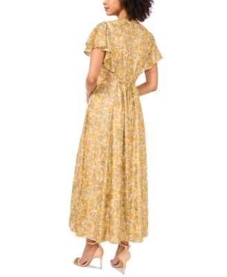 Women's The Rose Round-Neck Flutter-Sleeve Dress