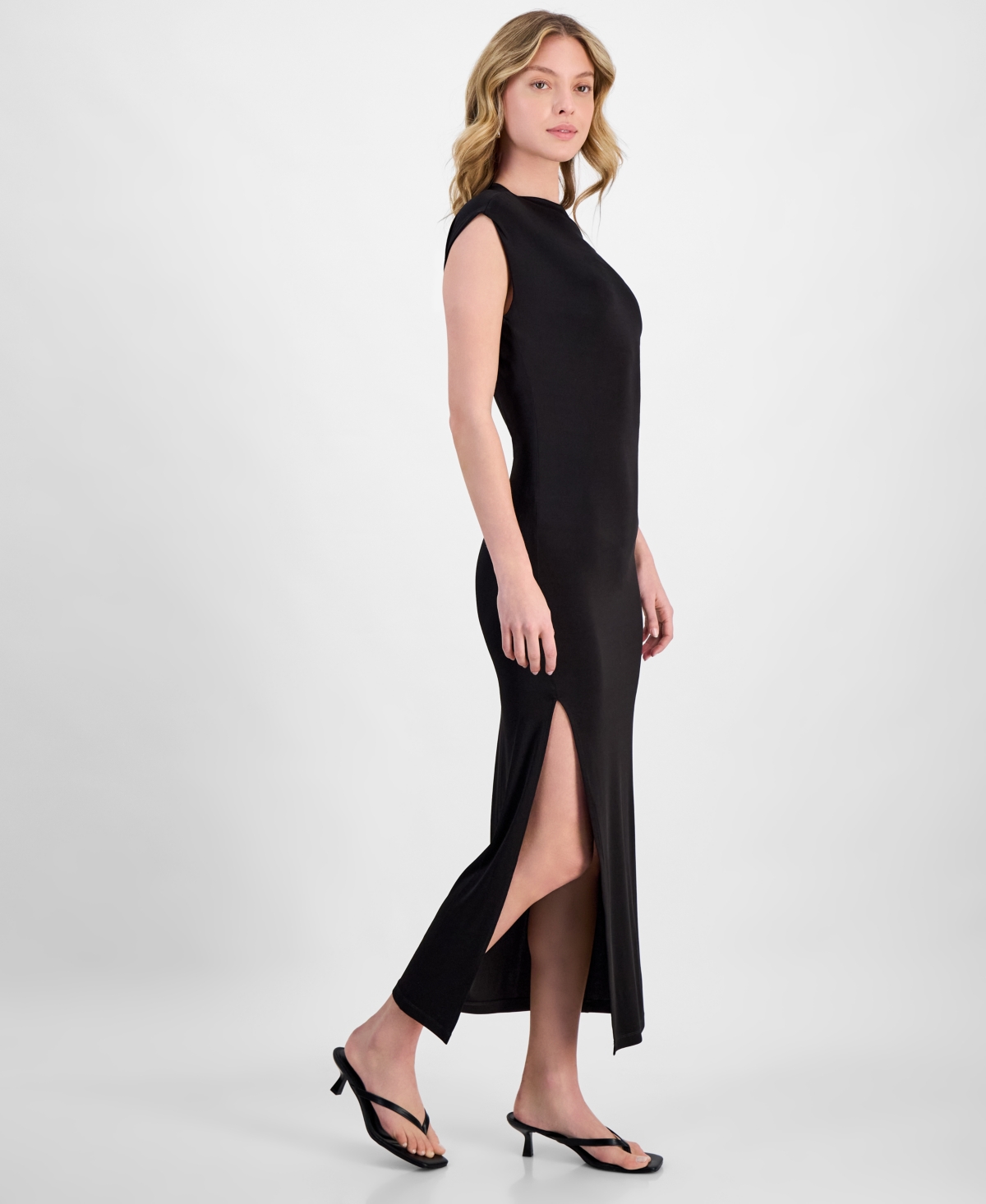 HUGO BOSS WOMEN'S OFF-THE-SHOULDER SLIT MAXI DRESS 