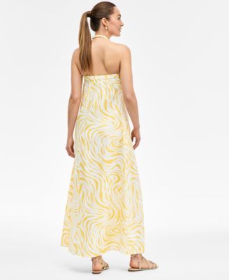 Women's Linen-Blend Halter Midi Dress, Exclusively at Macy's