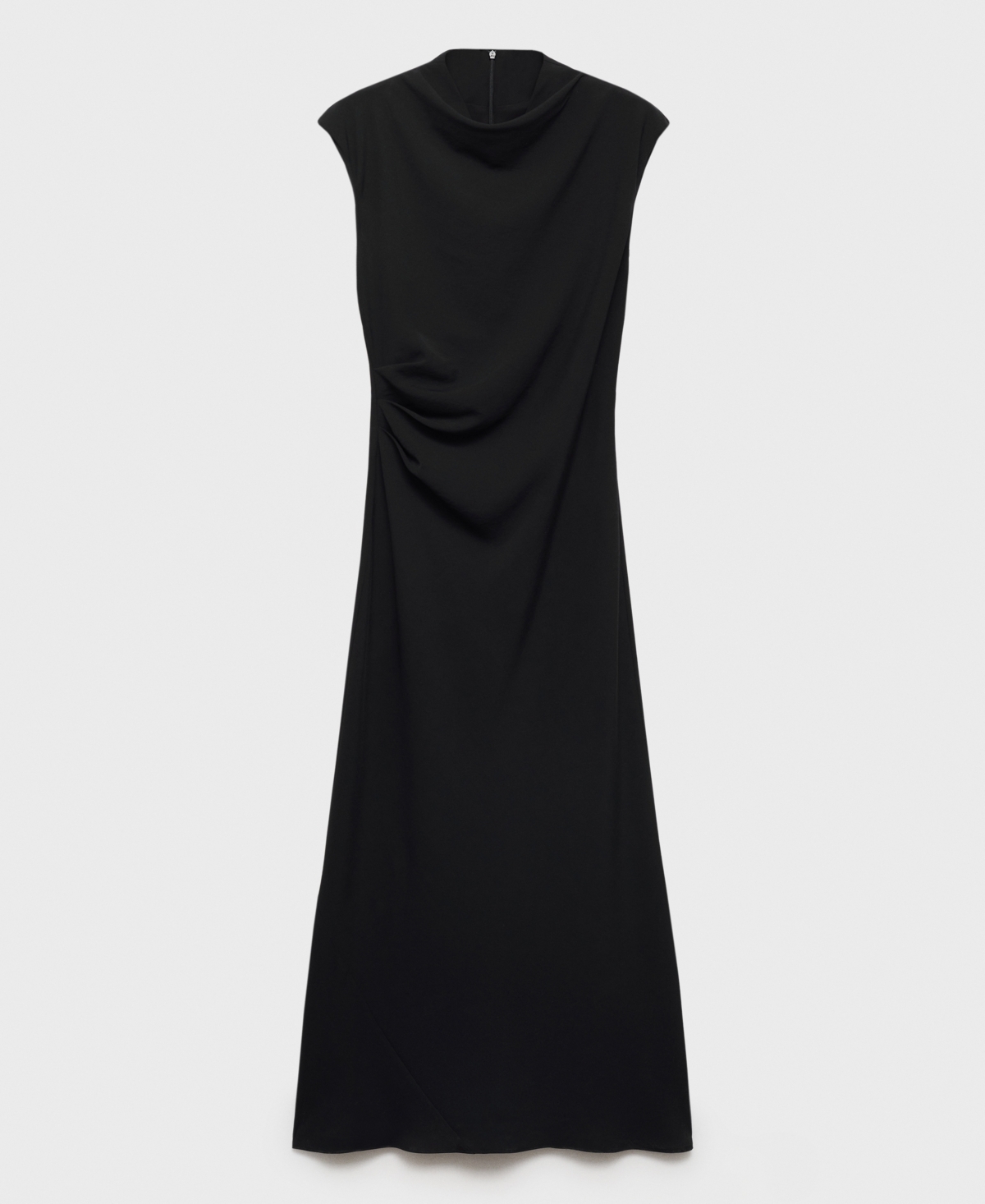 Shop Mango Women's Draped Waist A-line Dress In Black