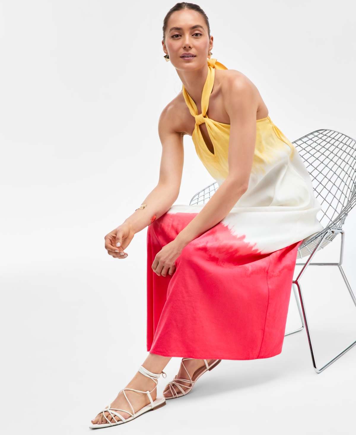 Shop Inc International Concepts Women's Dip-dyed Linen-blend Maxi Dress, Exclusively At Macy's In Shirlee Dye