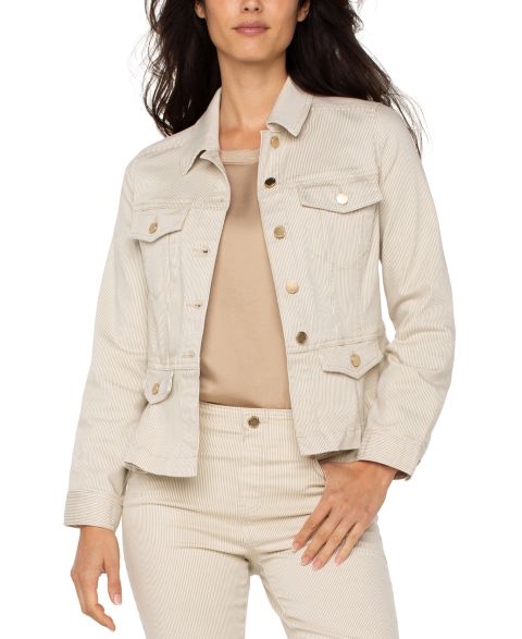 Женские куртки Liverpool Los Angeles Petite Long-Sleeve Peplum Jacket