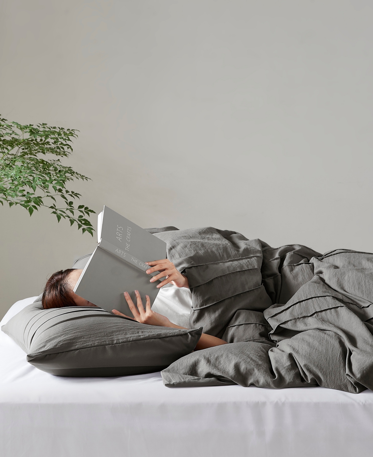 510 Design Porter Pleated 3-pc. Duvet Cover Set, Full In Gray