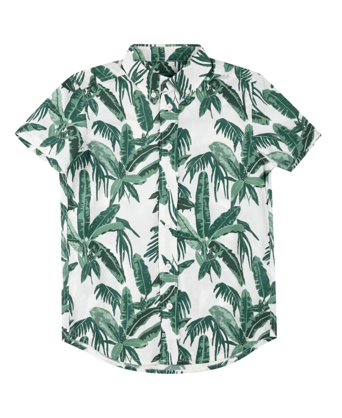 Brooks Brothers Kids' Big Boys Palm Tree Graphic Poplin Shirt