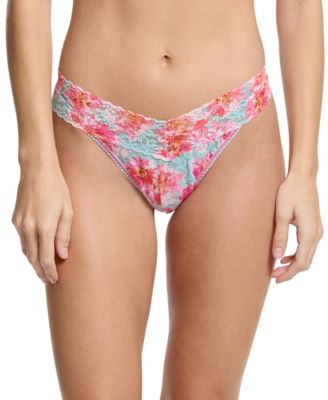 Women's Printed Signature Lace Original Rise Thong