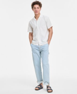 Sun Stone Mens Floral Shirt Stripe Pants Sandals Exclusively At Macys