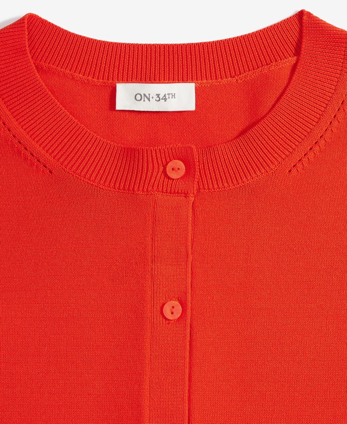 On 34th Women's Crewneck Long-sleeve Cardigan, Exclusively At Macy's In Fiery Red