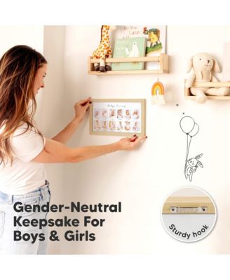 Nova Baby's First Year Photo Frame, 12 Months Newborn Baby Picture Frame, Monthly Birthday Milestone Collage