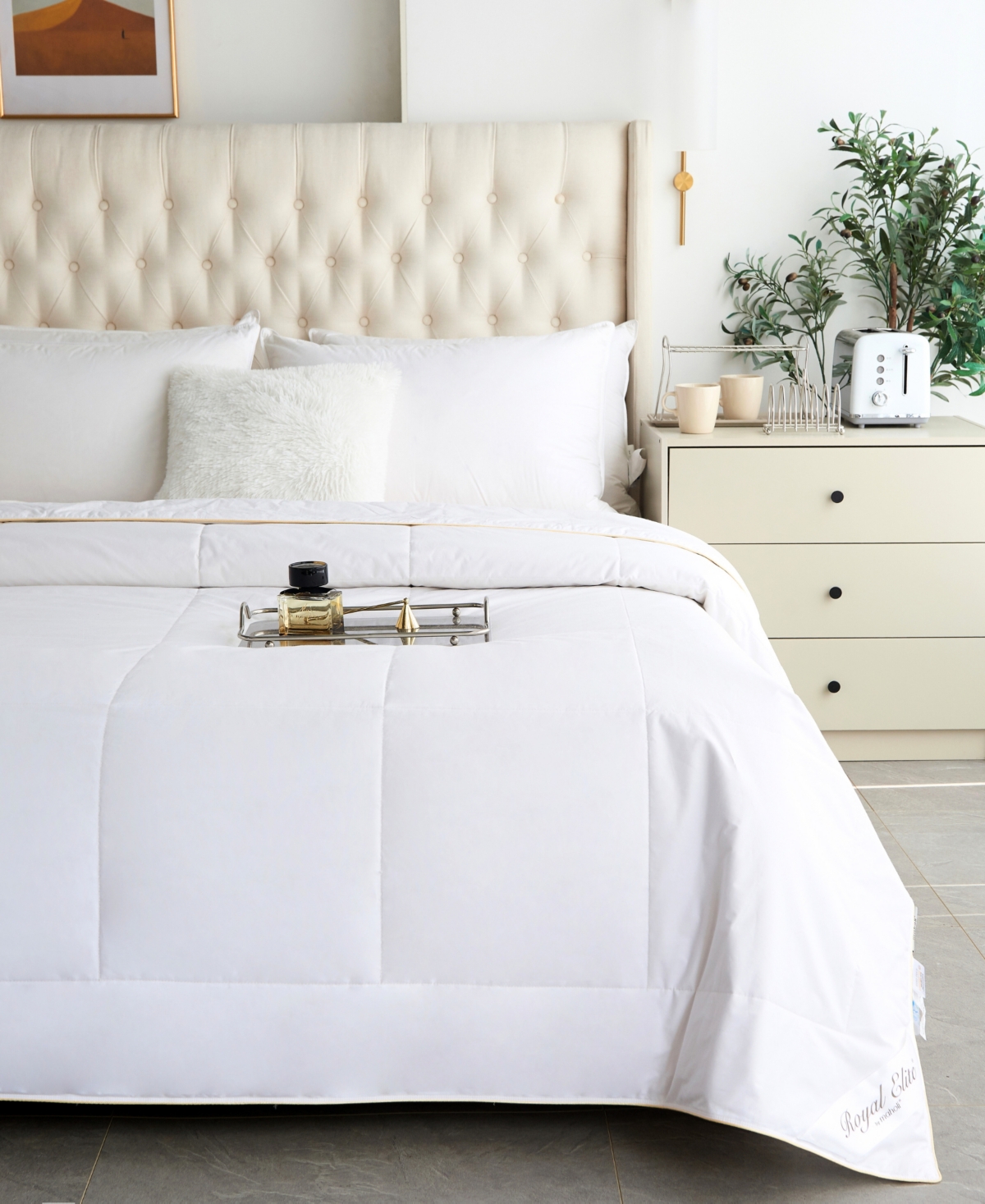 Royal Elite Lightweight Silk Comforter, King In White