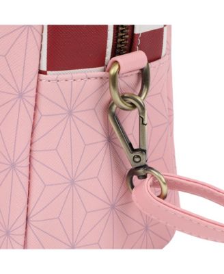 Nezuko Metal Badge Women's Pink Crossbody Handbag